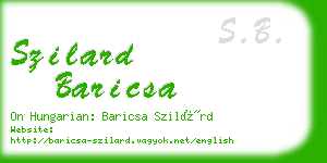 szilard baricsa business card